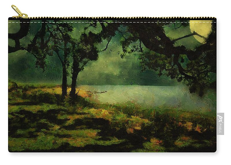 Landscape Zip Pouch featuring the painting The View from Peter's Bench by RC DeWinter