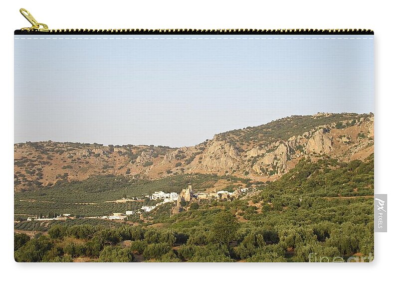 Zuheros Zip Pouch featuring the photograph The village of Zuheros and surroundings by Chani Demuijlder