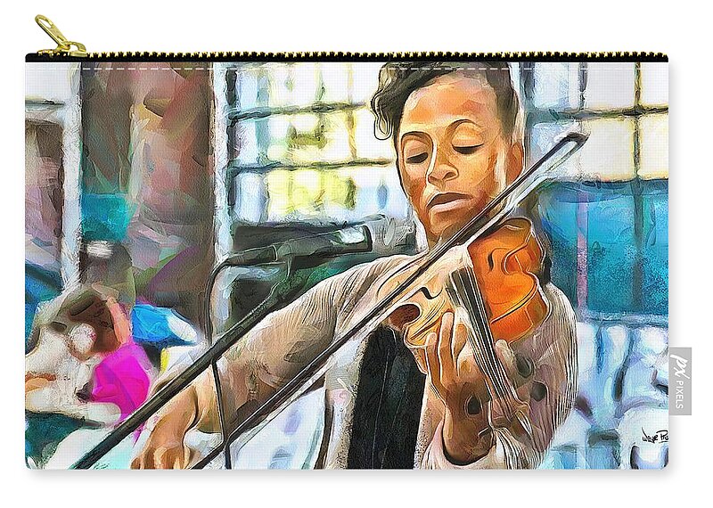 Violin Zip Pouch featuring the painting The Violinist by Wayne Pascall