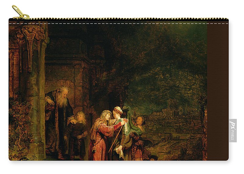 The Zip Pouch featuring the painting The Visitation by Rembrandt Harmensz van Rijn