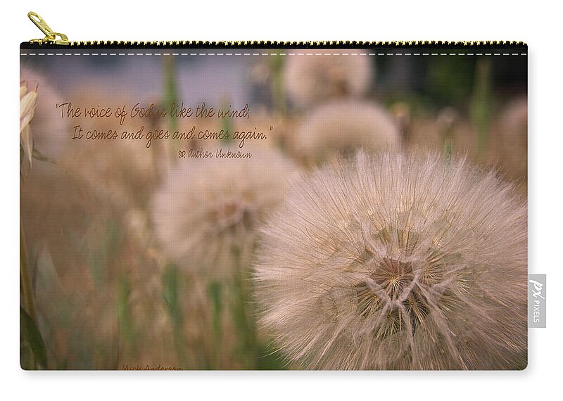 Photo Art Zip Pouch featuring the photograph The Voice of God Is Like The Wind by Mick Anderson