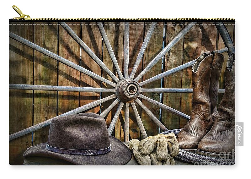Paul Ward Zip Pouch featuring the photograph The Wagon Master by Paul Ward