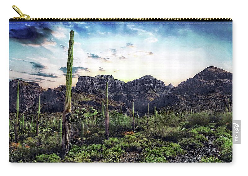 Cactus Zip Pouch featuring the photograph The Waiter by Hans Brakob