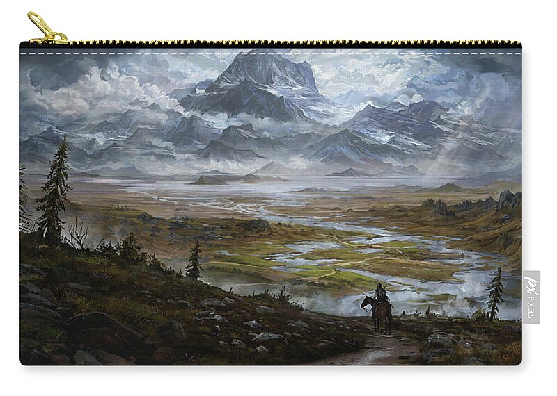 Mountains Zip Pouch featuring the digital art The Wake of the Storm by Kent Davis