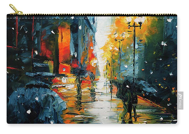 City Zip Pouch featuring the painting The Walking Man by Nelson Ruger