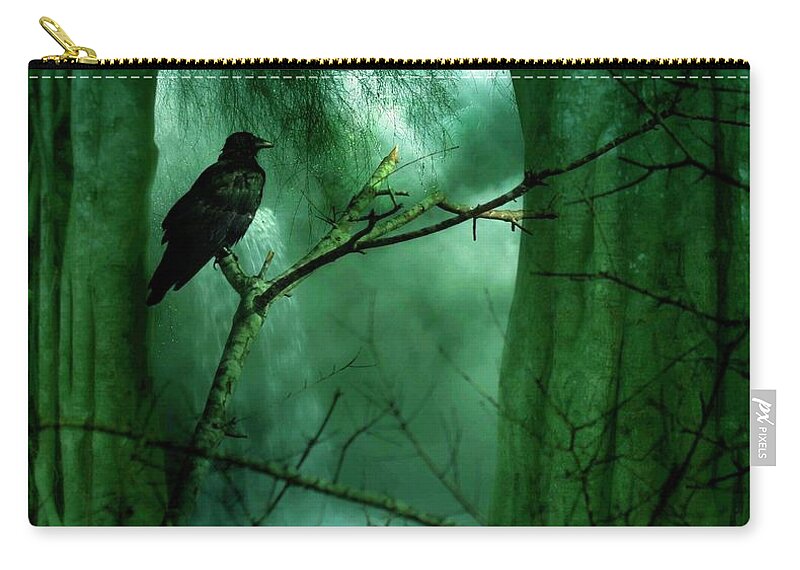 Crow Zip Pouch featuring the photograph The Watch by Stoney Lawrentz