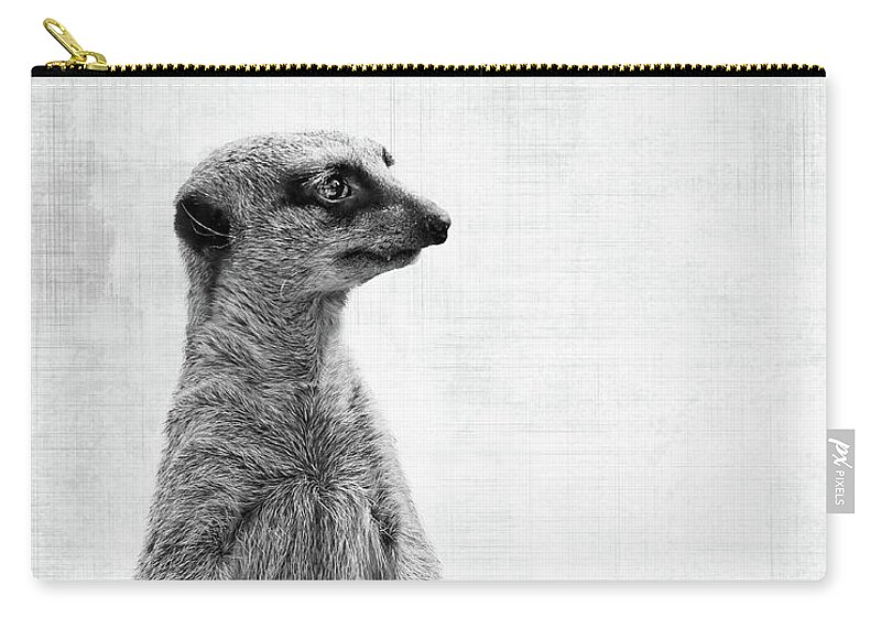 Suricate Zip Pouch featuring the photograph Suricate, the watcher by Delphimages Photo Creations