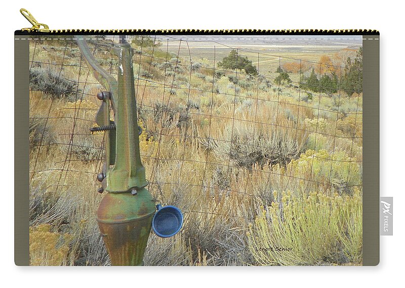 Expressive Zip Pouch featuring the photograph The Water Pump by Lenore Senior