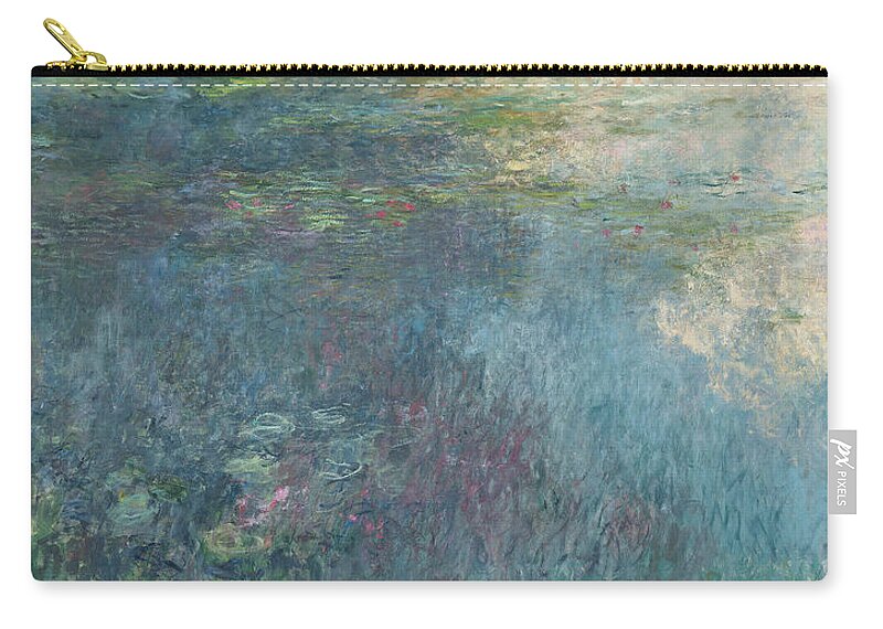 Monet Zip Pouch featuring the painting The Waterlilies The Clouds by Claude Monet
