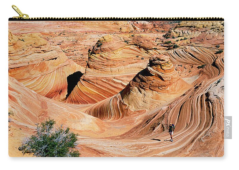 The Wave Zip Pouch featuring the photograph The Wave 2 by Frank Houck