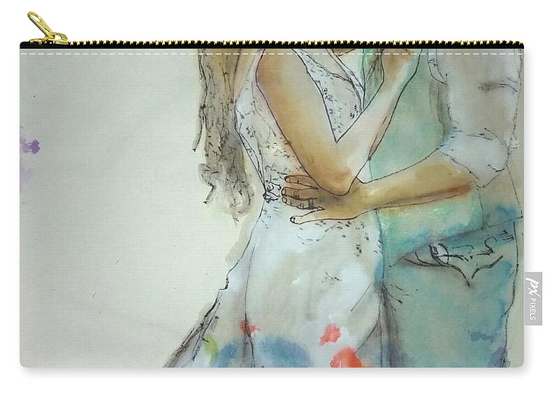 Wedding Day. Ceremony. Dance. Festivities Zip Pouch featuring the painting The Wedding Day Album by Debbi Saccomanno Chan