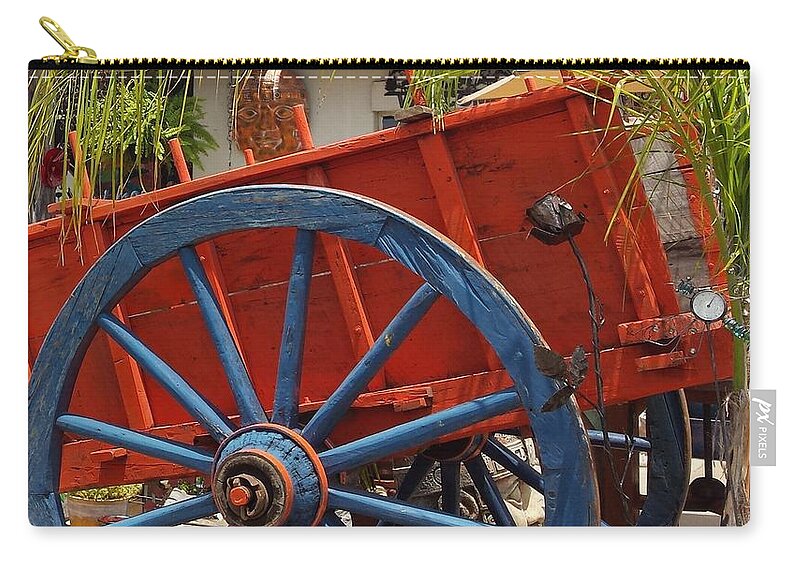 Wheel Zip Pouch featuring the photograph The Wheel by Suzanne Theis