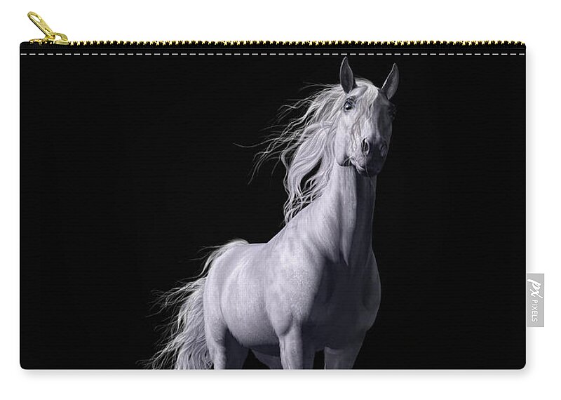 White Horse Zip Pouch featuring the digital art The White Horse by Daniel Eskridge