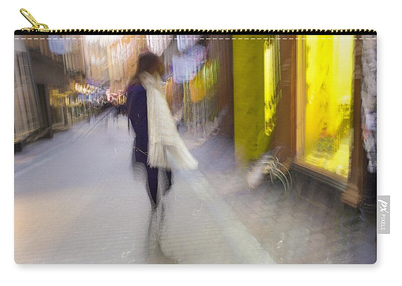 Impressionist Zip Pouch featuring the photograph The White Scarf by Alex Lapidus