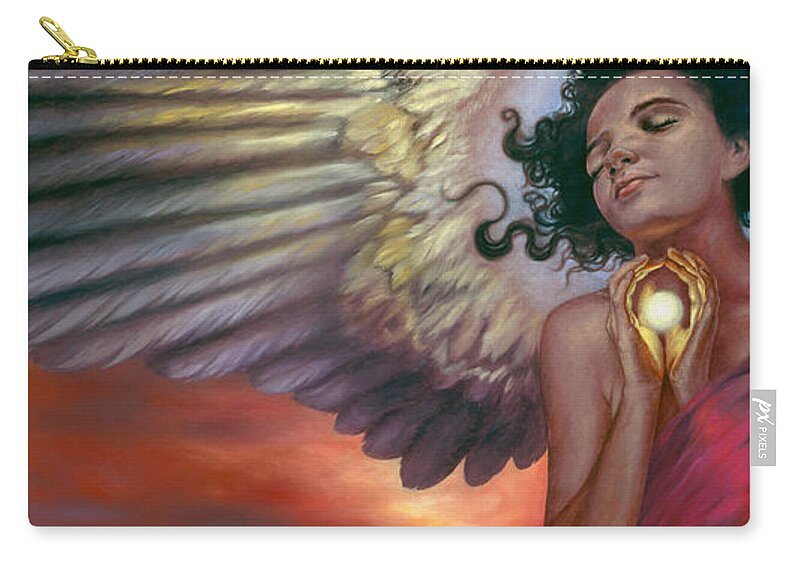 Angel Zip Pouch featuring the painting The Wish Bearer by Ragen Mendenhall