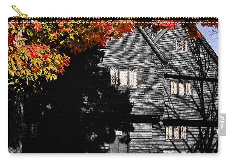 Salem Zip Pouch featuring the photograph The Witch house in autumn by Jeff Folger