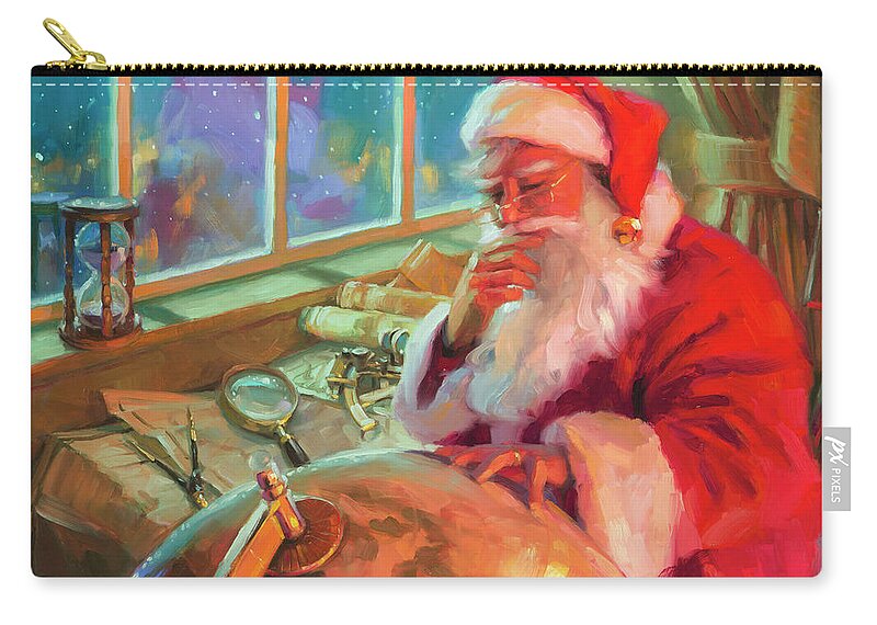 Christmas Zip Pouch featuring the painting The World Traveler by Steve Henderson