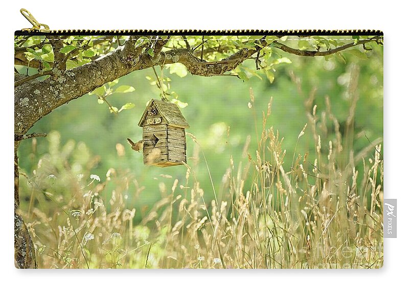 Bird Zip Pouch featuring the photograph The Wren's House by Heather Hubbard
