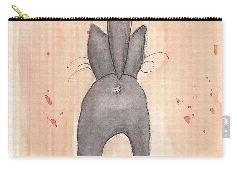 Cat Zip Pouch featuring the painting The Wrong End by Terry Taylor