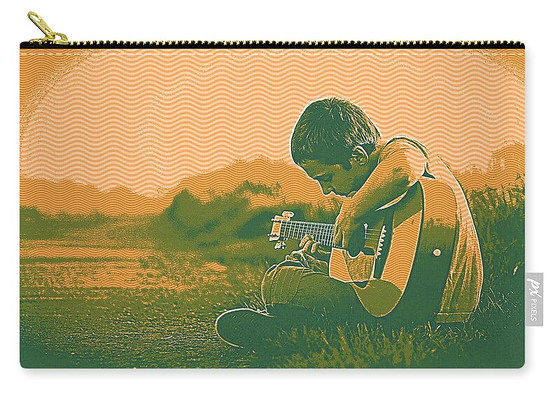Man Zip Pouch featuring the painting The young musician 2 by Celestial Images