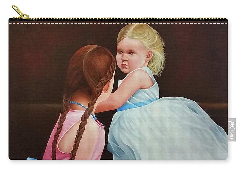 Children Zip Pouch featuring the painting The Youngest Bridesmaid by Vic Ritchey