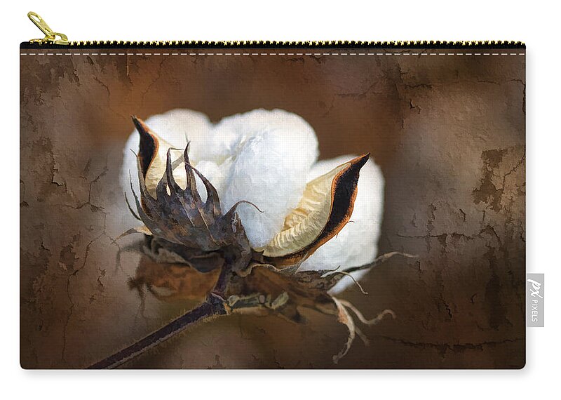 Cotton Zip Pouch featuring the photograph Them Cotton Bolls by Kathy Clark