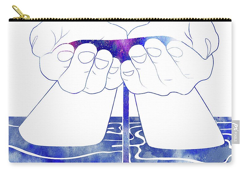 Water Zip Pouch featuring the mixed media Thetis by Stevyn Llewellyn