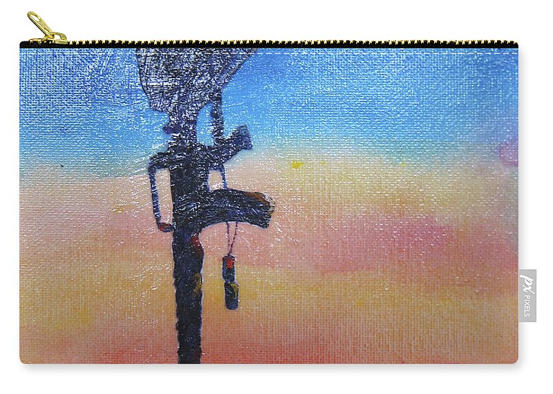 Field Cross Zip Pouch featuring the painting They Gave Their All by Sherry Strong