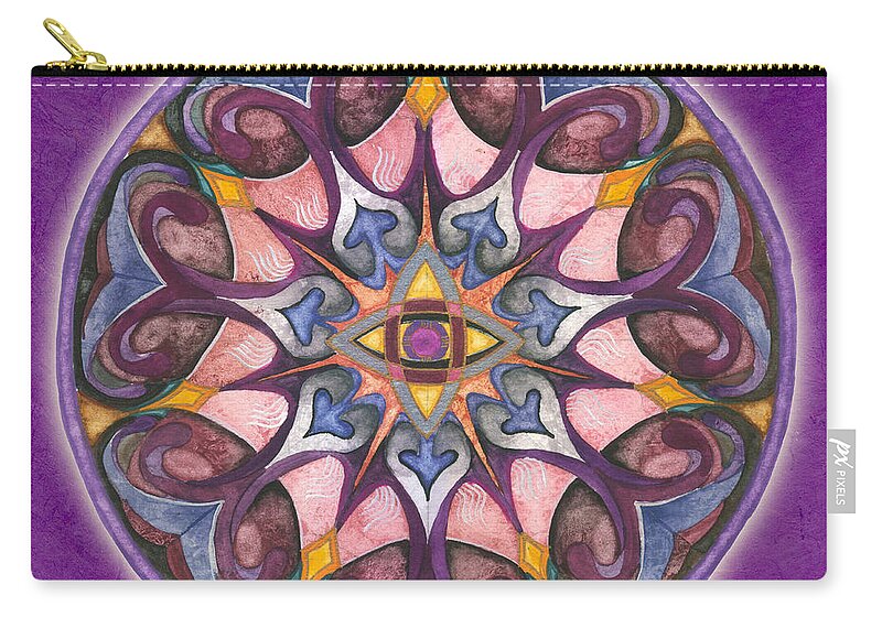 Mandala Zip Pouch featuring the painting Third Eye Mandala by Jo Thomas Blaine