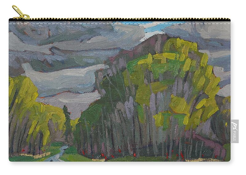 1934 Zip Pouch featuring the painting Thirty Shades of Green by Phil Chadwick