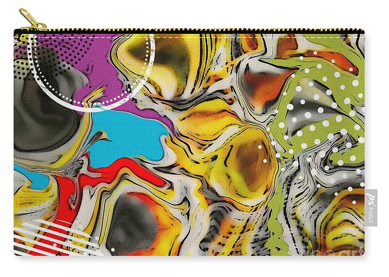 Abstract Zip Pouch featuring the digital art Good Vibes by Kathie Chicoine