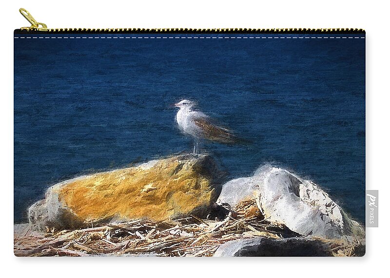 Seagull Zip Pouch featuring the photograph This Gull Has Flown by John Freidenberg