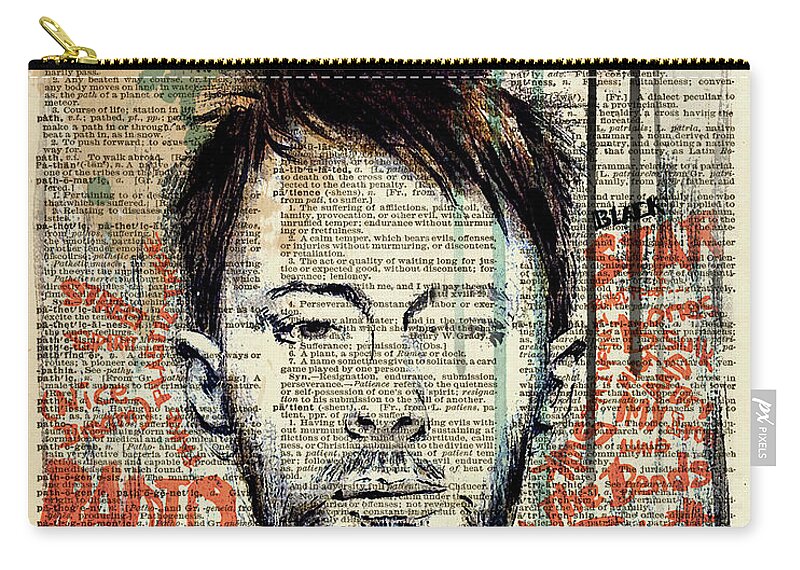 Jimi Hendrix Zip Pouch featuring the painting Thom yorke by Art Popop