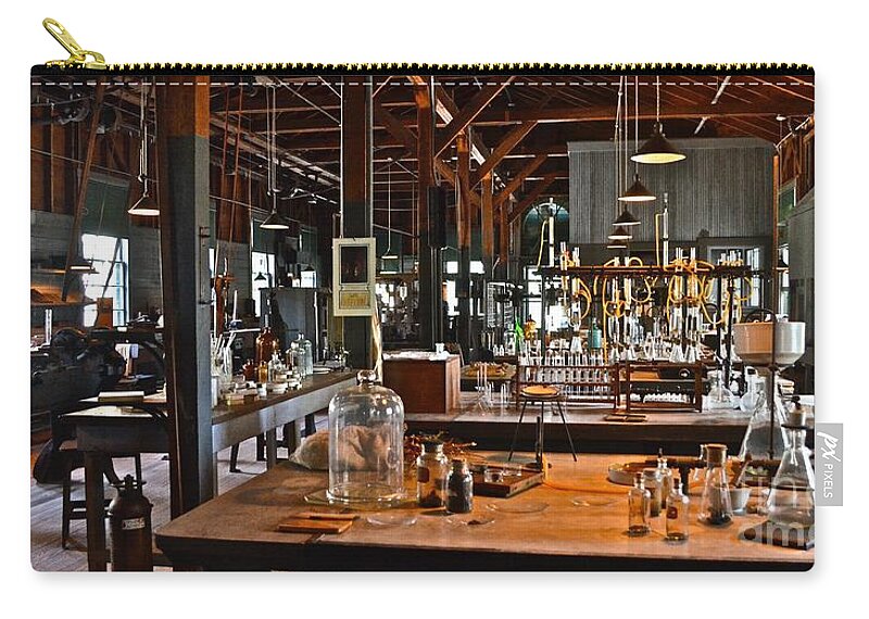 Thomas A. Edison Carry-all Pouch featuring the photograph Thomas Edison Lab, #3 by Ron Long