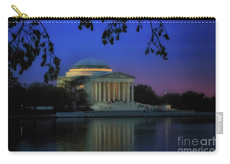 Thomas Jefferson Memorial Zip Pouch featuring the photograph Thomas Jefferson Memorial Sunset by Elizabeth Dow