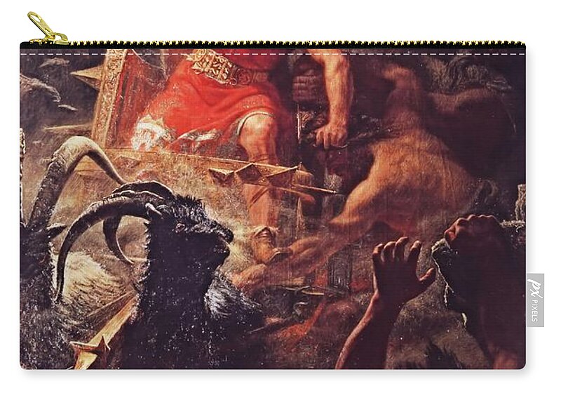 Thor Zip Pouch featuring the painting Thor God of the Vikings by Marten Eskil Winge