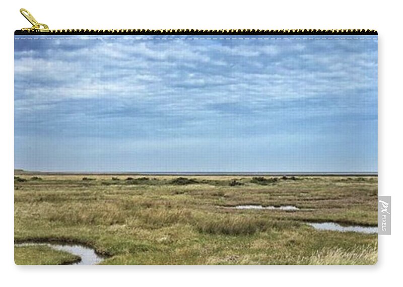  Zip Pouch featuring the photograph Thornham Marshes, Norfolk by John Edwards