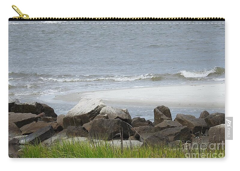 Ocean Zip Pouch featuring the photograph Thoughts Of The Sea by Jan Gelders