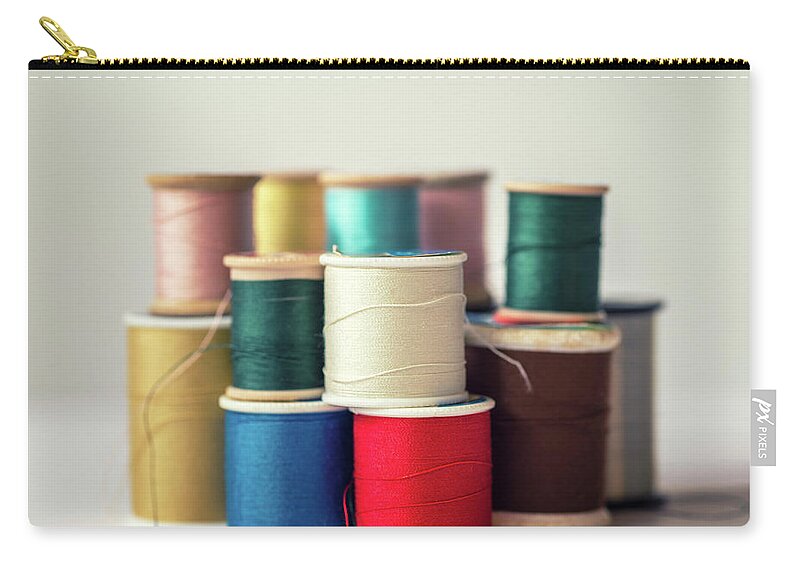 Sewing Thread Zip Pouch featuring the photograph Thread #1 by Joseph S Giacalone