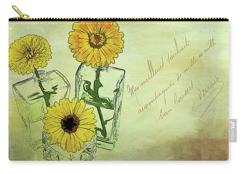 Illustration Carry-all Pouch featuring the photograph Three by Cathy Kovarik