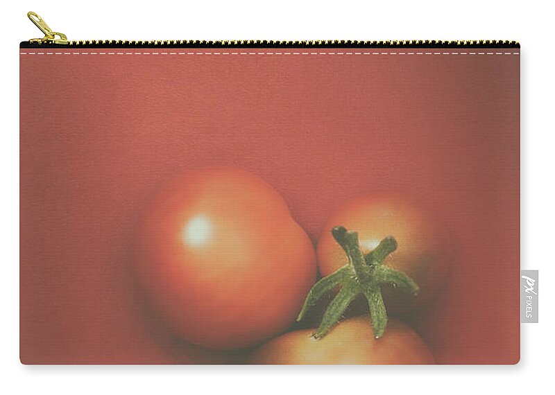 Fruit Zip Pouch featuring the photograph Three Cherry Tomatoes by Scott Norris