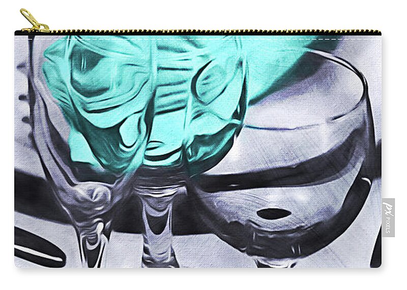 Photograph Zip Pouch featuring the photograph Three Glass illusion by Reynaldo Williams