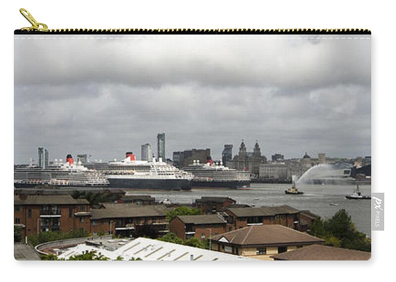 Cunard Carry-all Pouch featuring the photograph Three Queens on the Mersey by Spikey Mouse Photography