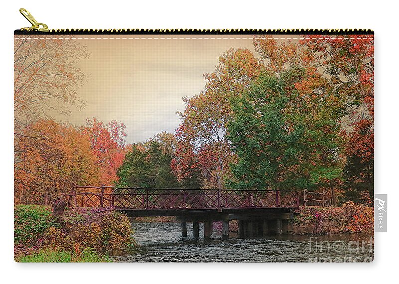 River Zip Pouch featuring the photograph Three Rivers Michigan by Mike Flake