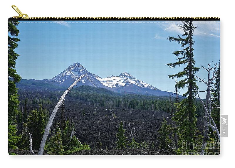 Three Sisters Zip Pouch featuring the photograph Three Sisters, Oregon by Merle Grenz