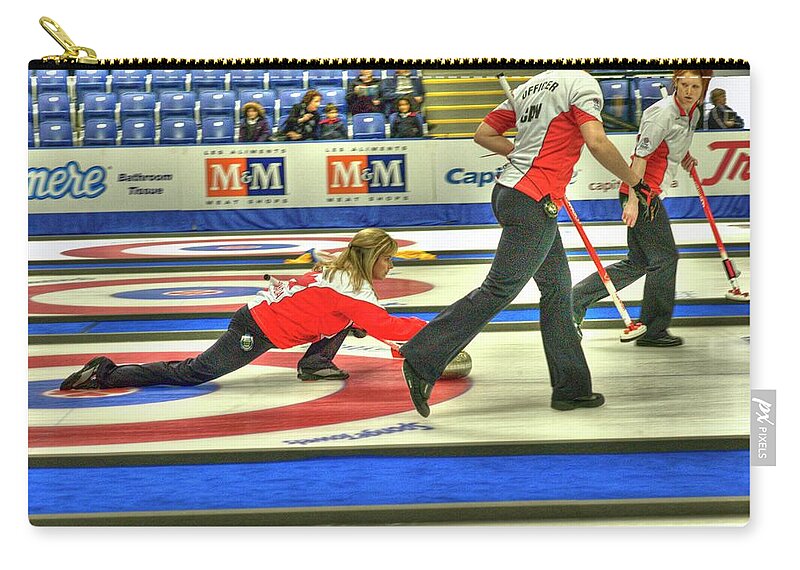 Curling Zip Pouch featuring the photograph Three Times World Champions by Lawrence Christopher