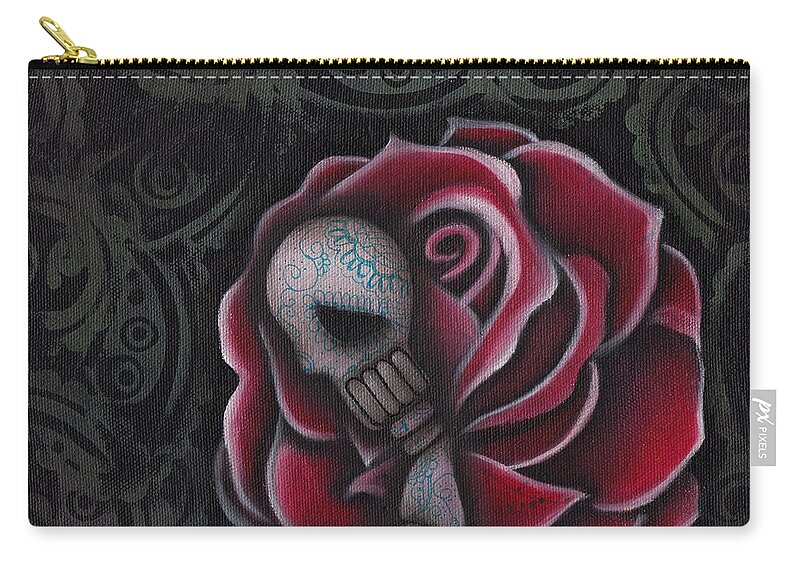 Flower Zip Pouch featuring the painting Thrive by Abril Andrade