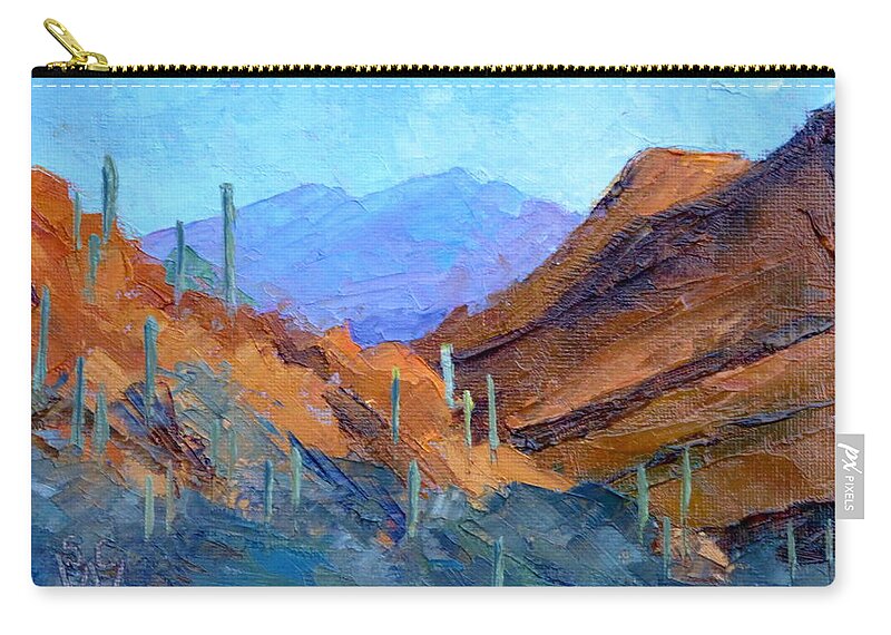 Landscape Zip Pouch featuring the painting Through Gates Pass by Susan Woodward