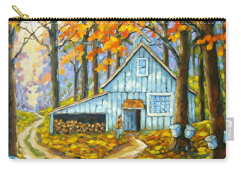 Sugar Shack Zip Pouch featuring the painting Through The Deep Woods by Richard T Pranke