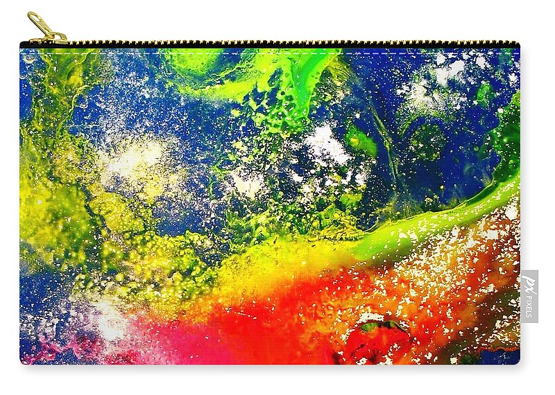 Abstract Zip Pouch featuring the painting Through the Haze of Time Three by Louise Adams